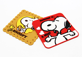 史努比(Snoopy)PVC蘑菇视频杯垫定做