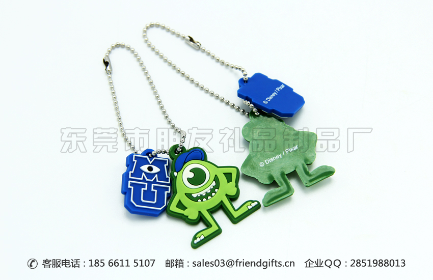 东完来图来样订做pvc蘑菇视频钥匙链厂家