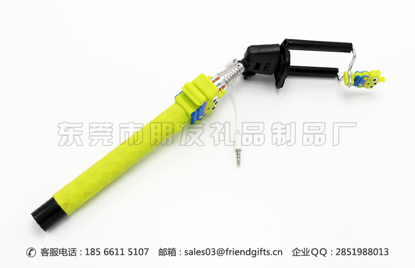 专业出产潮人线控卡通自拍神器、卡通蓝牙自拍神器厂家