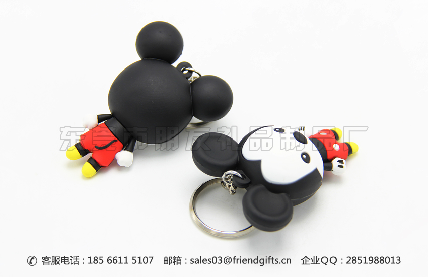 来图来样量身定做迪士尼矽胶平面钥匙扣、Disney平面公仔pvc钥匙扣工场